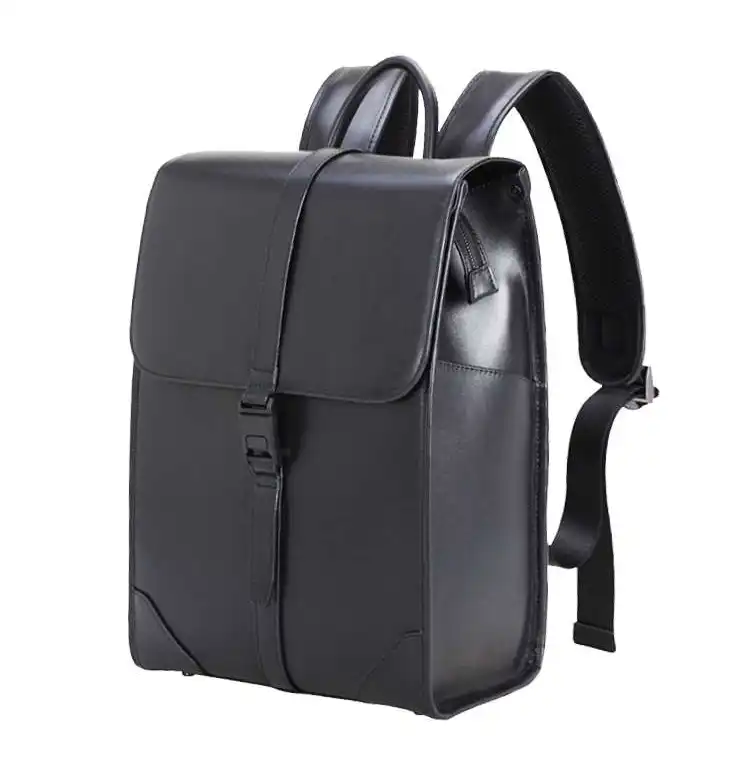 Business Commuter Backpack: Lightweight- 14" Laptop- Black Double Shoulder Bag