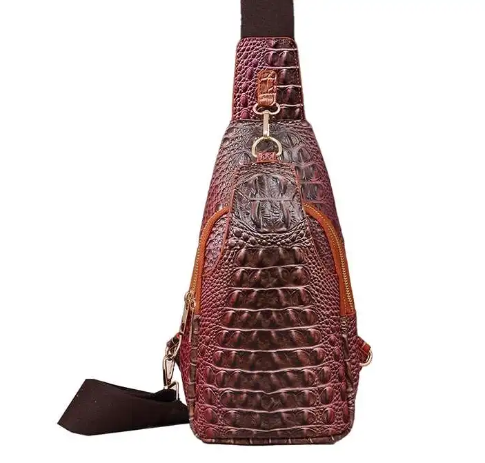 Lv belts replica Chic croc-patterned women's crossbody bag