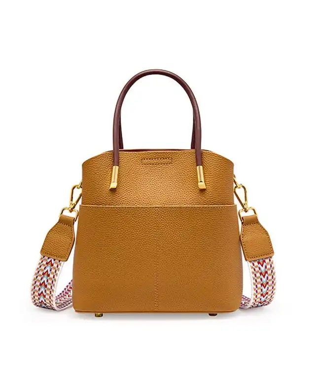 Chic leather barrel bag- versatile- stylish handbag- casual crossbody