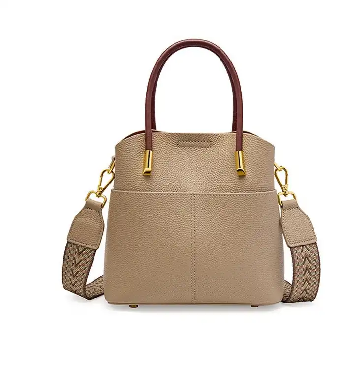 Chic leather barrel bag- versatile- stylish handbag- casual crossbody