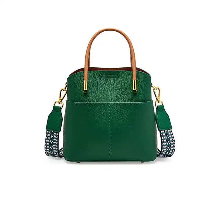 Chic leather barrel bag- versatile- stylish handbag- casual crossbody