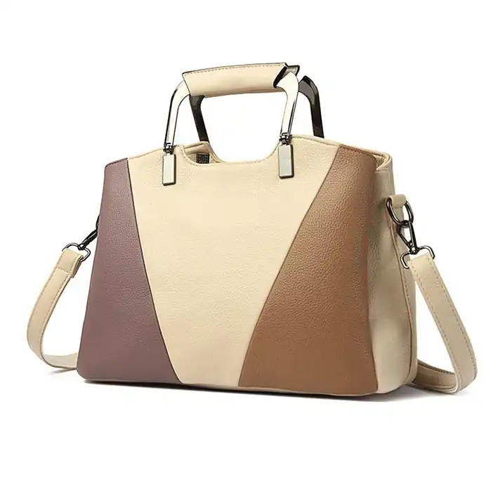 Color-Block Tote – Sustainable Luxury Handbag | OEM & GRS 4.0 Certified