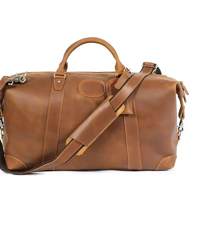 Custom Men's Travel Bag with Large Capacity- Leather Business Carry-On
