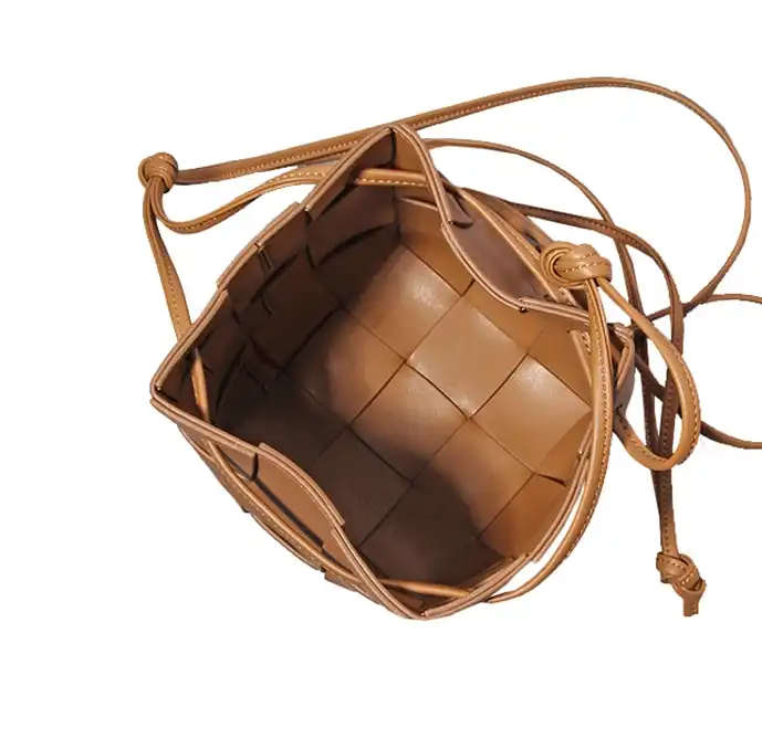 Top lv Drawstring Woven Bucket Bag