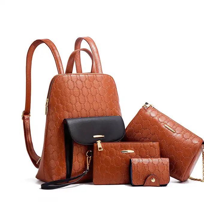 Lv belts replica Fashion Embossed Shoulder- Crossbody- and Backpack: 4-Piece Mother-Daughter Set