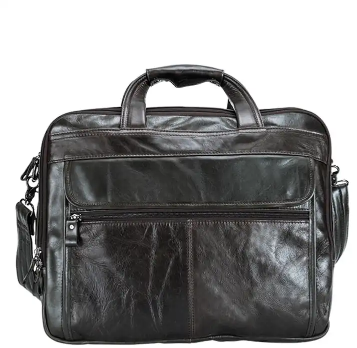 Replica bags Fashionable Genuine Leather Men's Bag- Vintage Business Handbag- 15.6-Inch Laptop Bag.