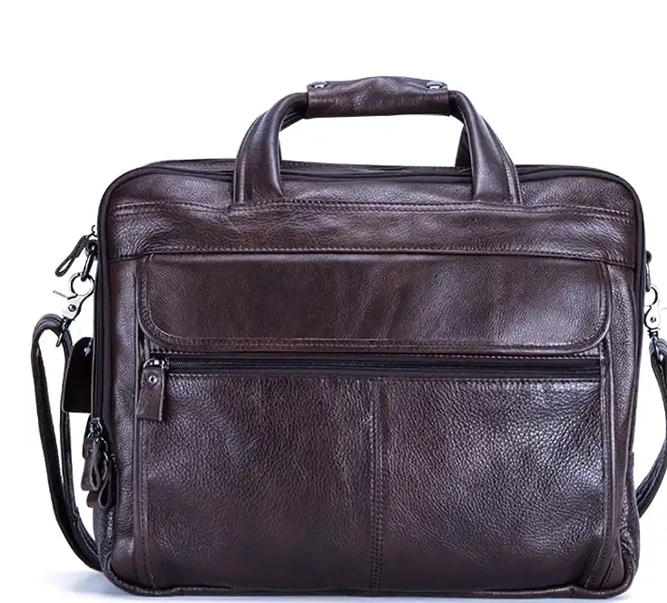 Replica bags Fashionable Genuine Leather Men's Bag- Vintage Business Handbag- 15.6-Inch Laptop Bag.