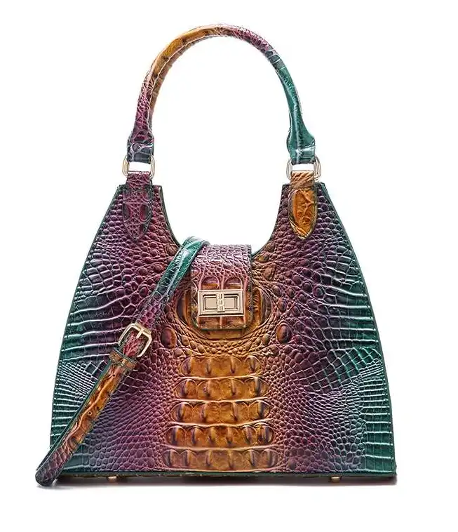 French stick croc-patterned women's bag