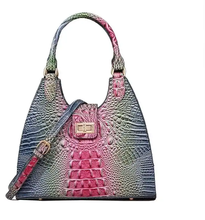 Louis vuitton locations French stick croc-patterned women's bag