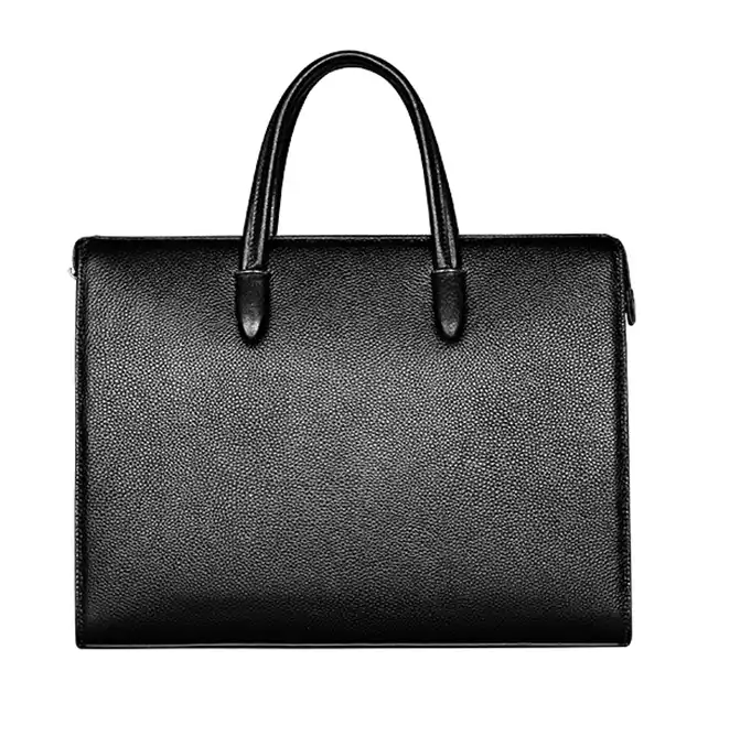 Men's Genuine Leather Business Briefcase - Fingerprint Lock Laptop Bag with Large Capacity | Practical Handbag for Professionals