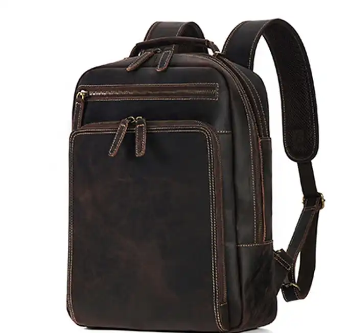 Louis vuitton locations Men's Leather Backpack with Spacious Compartment for Business and 15.6-Inch Laptop- Ideal for College Students
