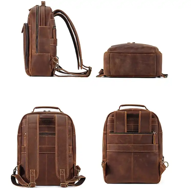 Louis vuitton locations Men's Leather Backpack with Spacious Compartment for Business and 15.6-Inch Laptop- Ideal for College Students
