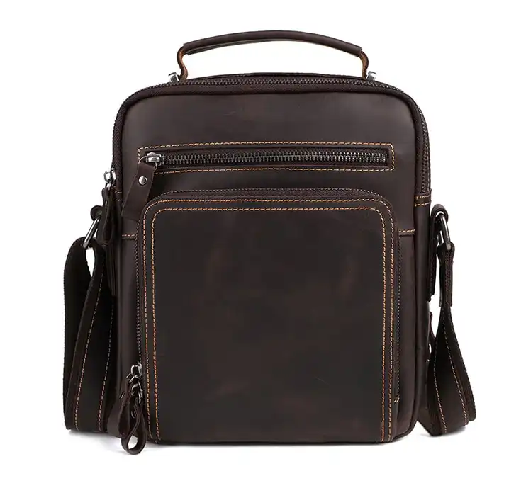 Replica bags Men's Leather Crossbody Bag- Casual Vintage with Large Capacity- New Cross-Border Arrival