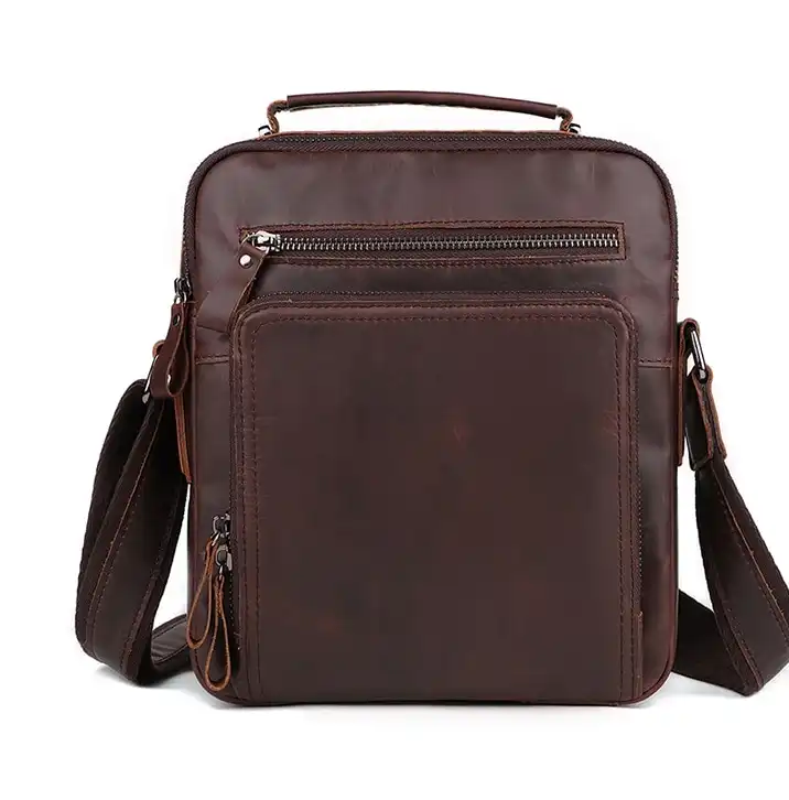 Replica bags Men's Leather Crossbody Bag- Casual Vintage with Large Capacity- New Cross-Border Arrival