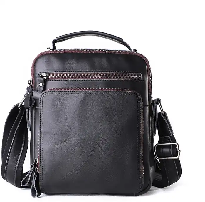 Replica bags Men's Leather Crossbody Bag- Casual Vintage with Large Capacity- New Cross-Border Arrival