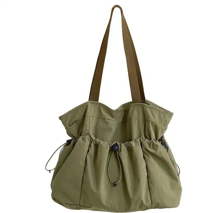 New Casual Single-Shoulder Bag For Women - Large- Niche Design- Pleats- Nylon Tote For Commuting.