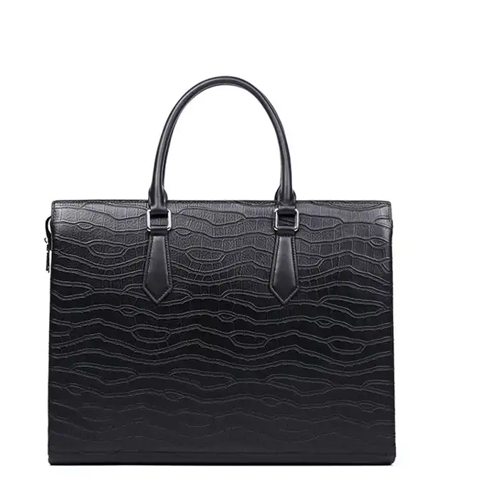New Genuine Leather Men's Business Briefcase - Large Capacity Laptop Bag- Handbag & Crossbody Bag