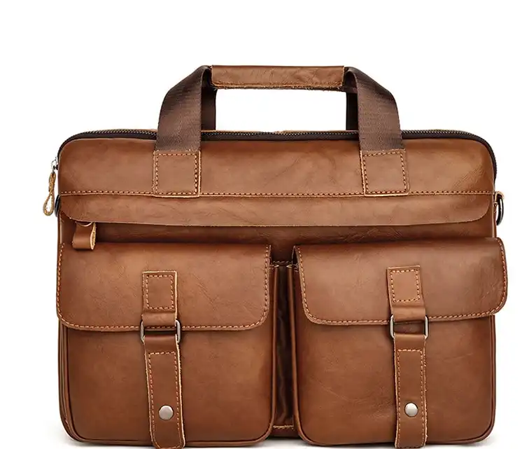 New Laptop Tote Bag- Vintage Leather Crossbody Shoulder Bag for Men- Business Document Bag