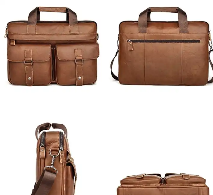 Louis vuitton locations New Laptop Tote Bag- Vintage Leather Crossbody Shoulder Bag for Men- Business Document Bag