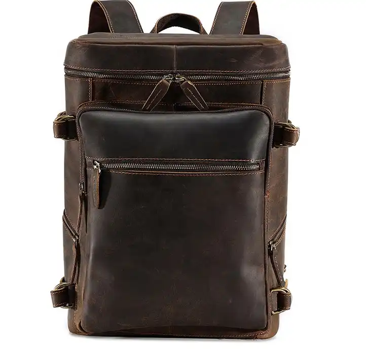Lv belts replica New Leather Laptop Backpack for Men- Suitable for Travel- Vintage Dual-Shoulder Bag- and School Bag
