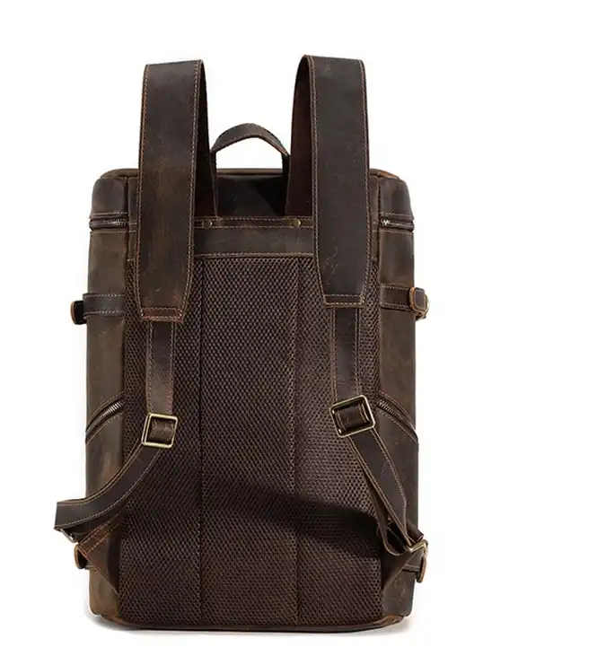 Lv belts replica New Leather Laptop Backpack for Men- Suitable for Travel- Vintage Dual-Shoulder Bag- and School Bag