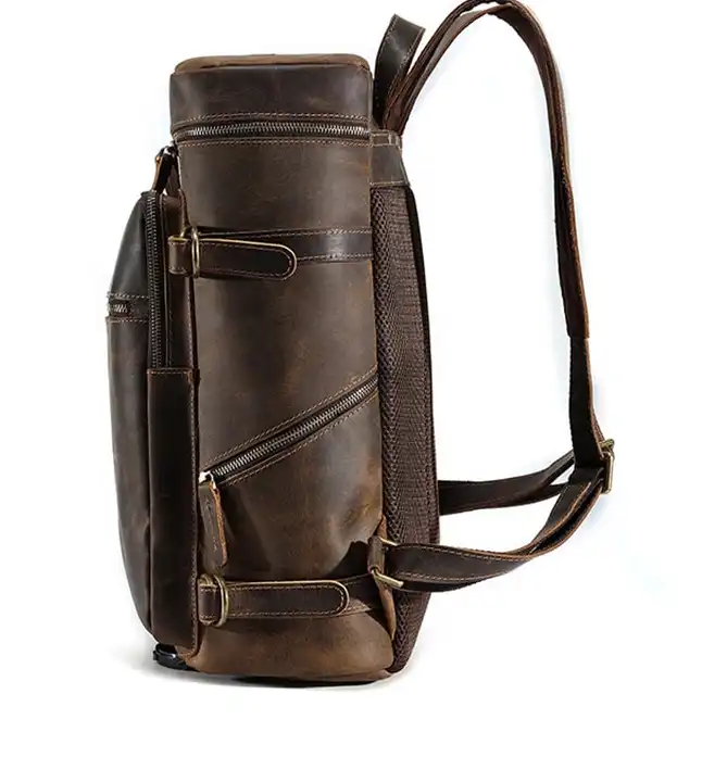 Lv belts replica New Leather Laptop Backpack for Men- Suitable for Travel- Vintage Dual-Shoulder Bag- and School Bag