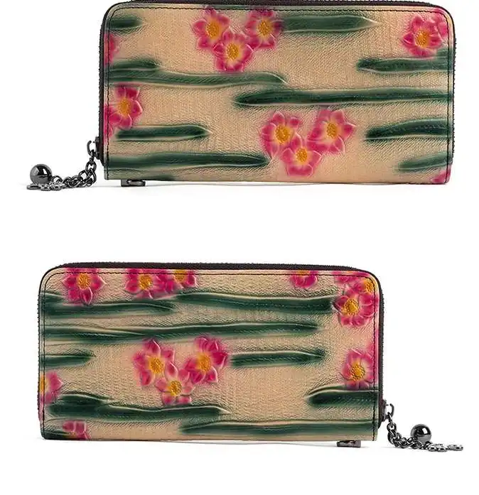 Replica bag New Women's Wallet- Long- Spacious- Vintage Floral Design