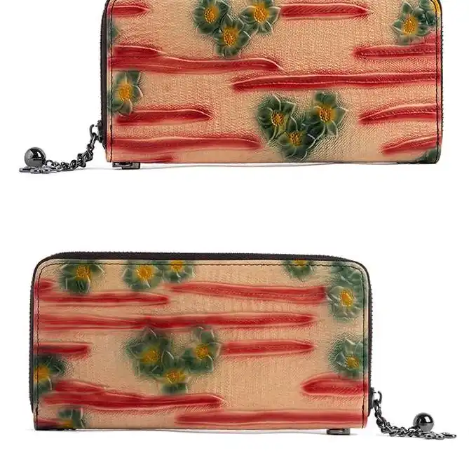 Replica bag New Women's Wallet- Long- Spacious- Vintage Floral Design