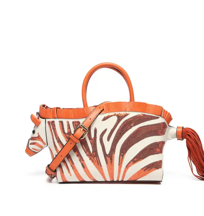 Top lv New Zebra Sequin Bag - Stylish Color-Block Shoulder Bag