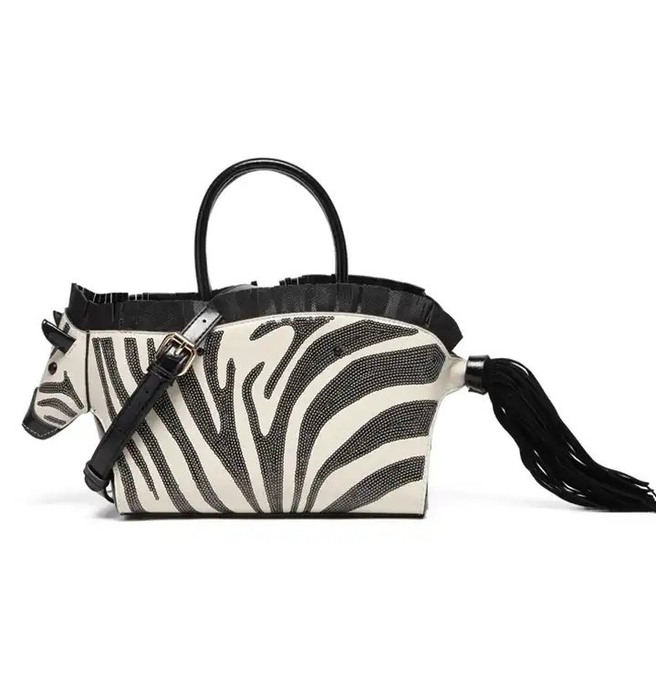 Top lv New Zebra Sequin Bag - Stylish Color-Block Shoulder Bag