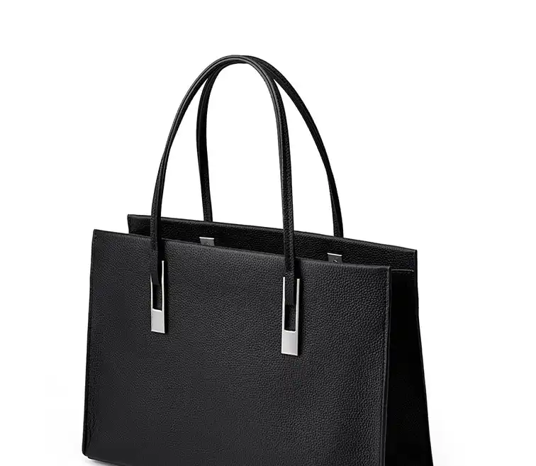 New leather commuter tote- large capacity- top-grain ladies' handbag.
