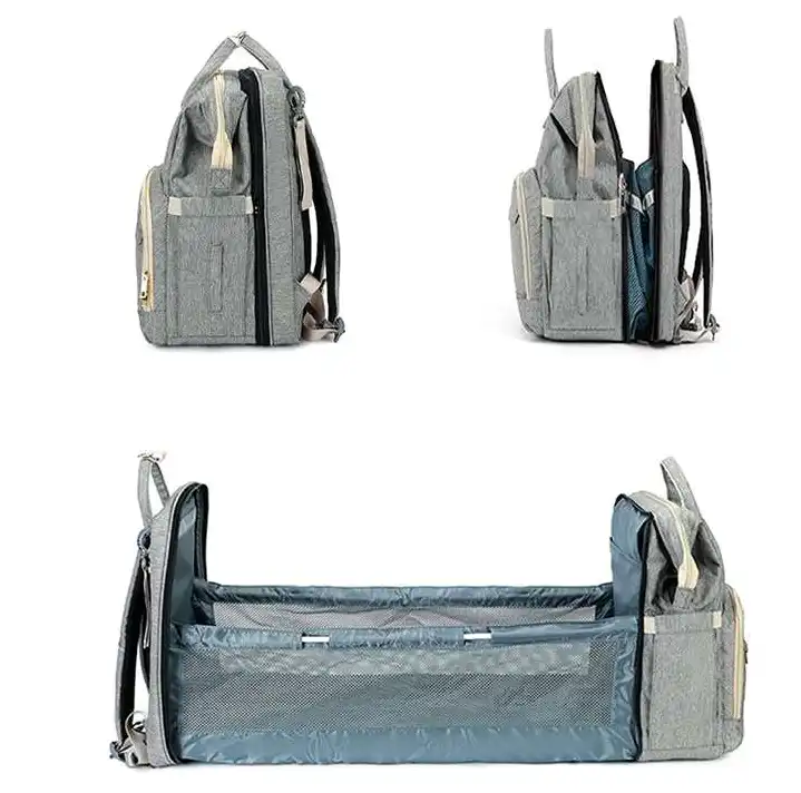 Replica bags lv Portable folding mommy backpack- multifunctional baby crib.