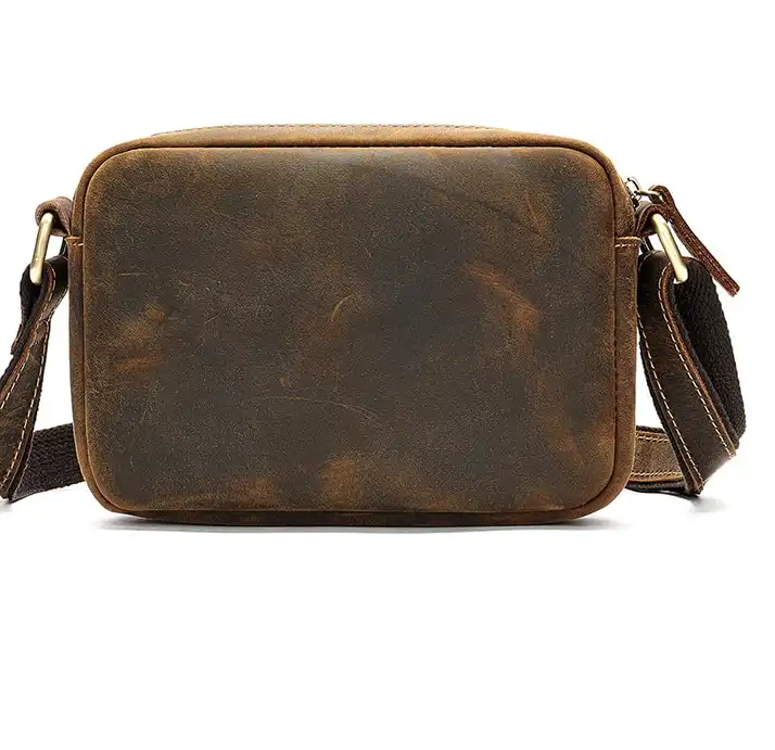 Premium Niche Men's Crossbody Bag- Leather Single-Shoulder Bag-  Vintage Mini Messenger Bag
