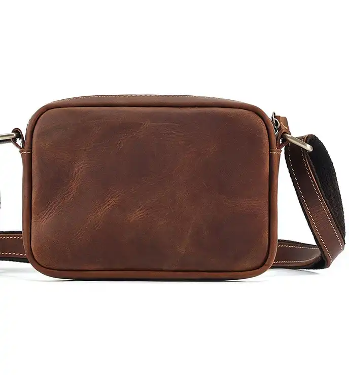 Louis vuitton locations Premium Niche Men's Crossbody Bag- Leather Single-Shoulder Bag-  Vintage Mini Messenger Bag