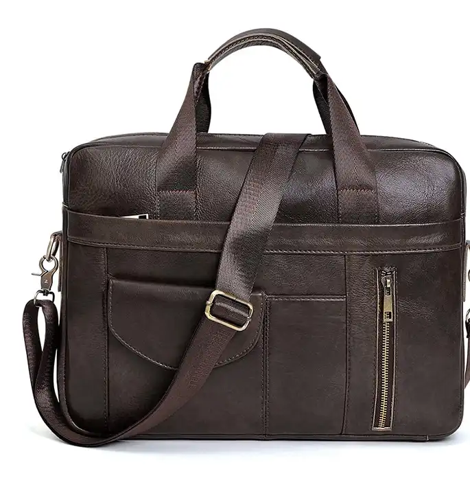 Top lv Quality Leather Tote for Men with Spacious High-end Laptop Compartment