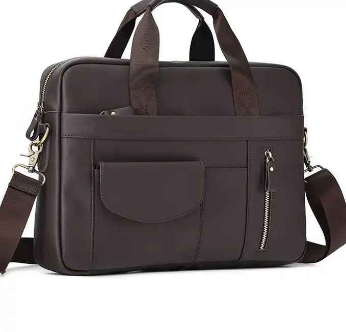 Top lv Quality Leather Tote for Men with Spacious High-end Laptop Compartment