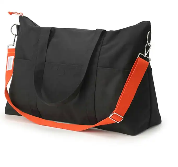 Short trip luggage bag- spacious carry-on sports bag- color-blocked foldable canvas tote.
