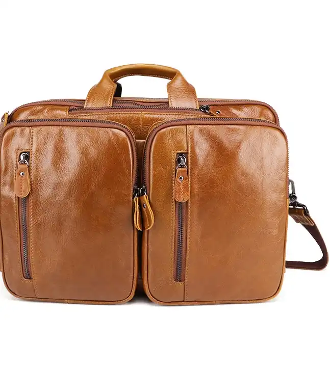 Top lv Stylish Vintage Leather Men's Backpack with Multi-Functional Features- Crossbody Bag