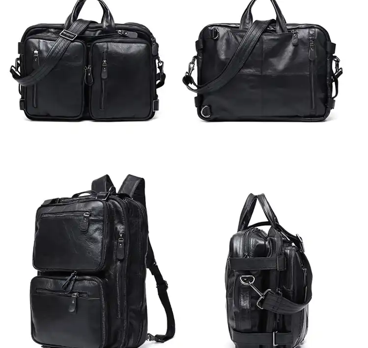 Top lv Stylish Vintage Leather Men's Backpack with Multi-Functional Features- Crossbody Bag