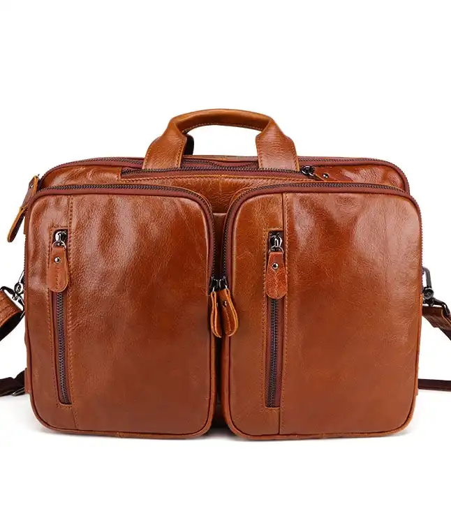 Stylish Vintage Leather Men's Backpack with Multi-Functional Features- Crossbody Bag