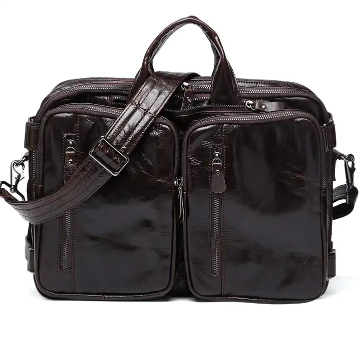 Replica bags Stylish Vintage Leather Men's Backpack with Multi-Functional Features- Crossbody Bag