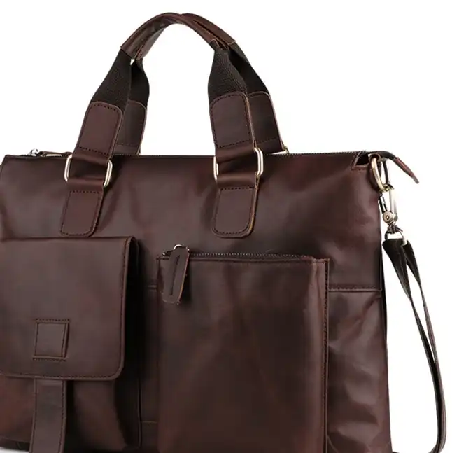 Lv belts replica Stylish Vintage Men's Business Briefcase in Leather with Large Capacity- Crossbody and Handheld Options