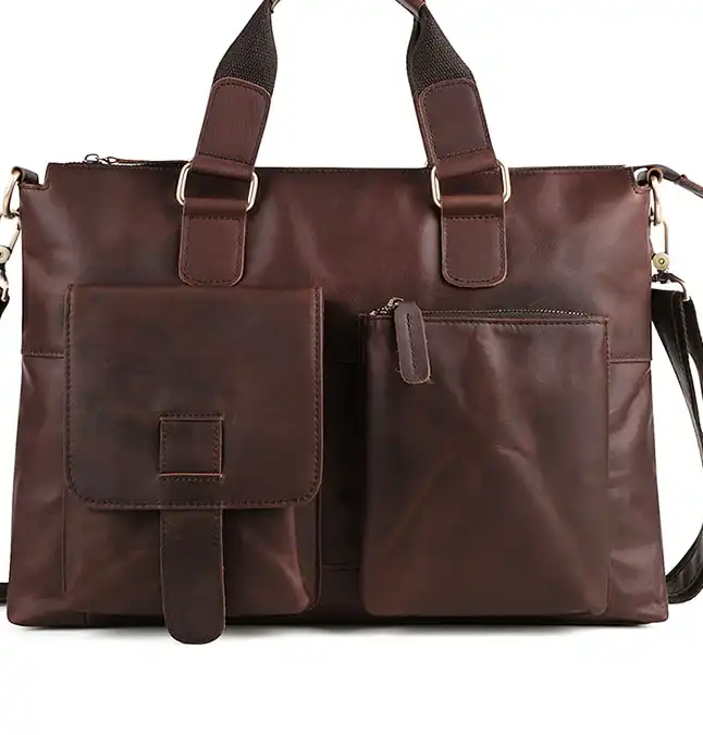 Lv belts replica Stylish Vintage Men's Business Briefcase in Leather with Large Capacity- Crossbody and Handheld Options