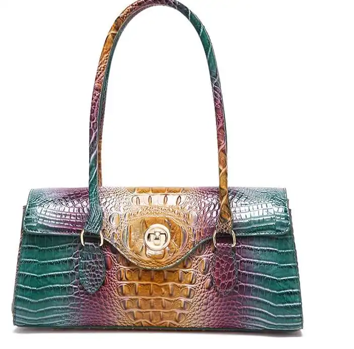 Stylish croc-patterned women's bag