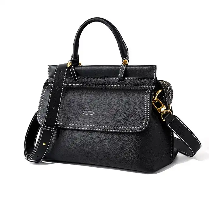 Top lv Top-grain leather ladies' bag- new- crossbody- commuter- large- single shoulder.