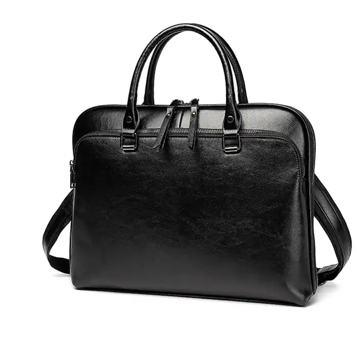 Lv belts replica Vintage Genuine Leather Laptop Briefcase – Multi-Compartment Business Bag with Chain Closure- Classic Style