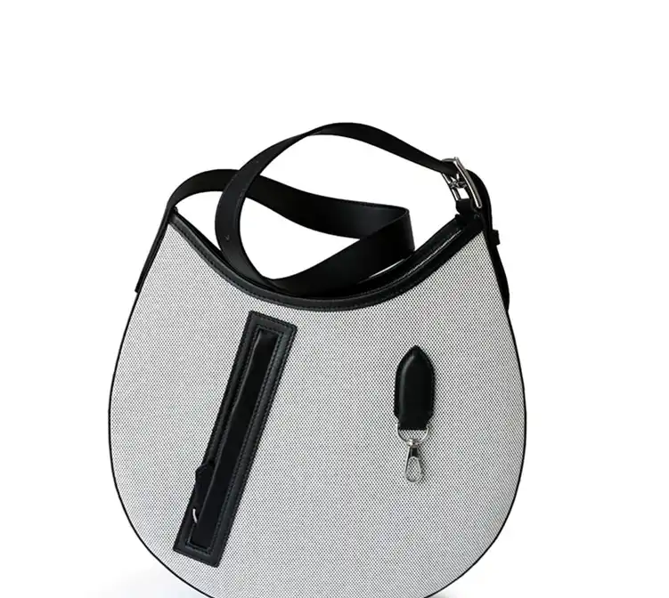 Top lv Women's Leather Canvas Saddle Bag - Large Capacity Tote