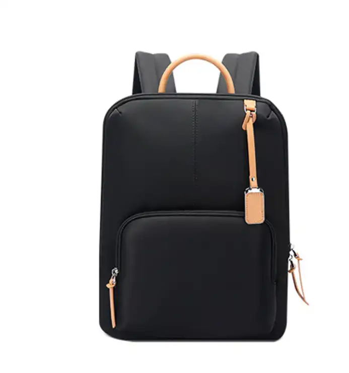 Women Lightweight Waterproof Nylon Leather Commuter 14-Inch Laptop Backpack