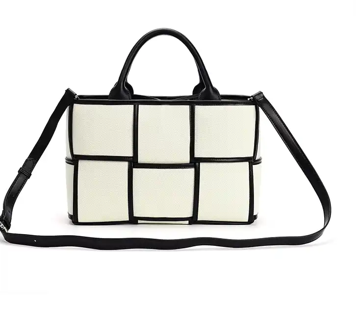 Louis vuitton locations Woven Color Block Tote: Chic Work & Shoulder Bag