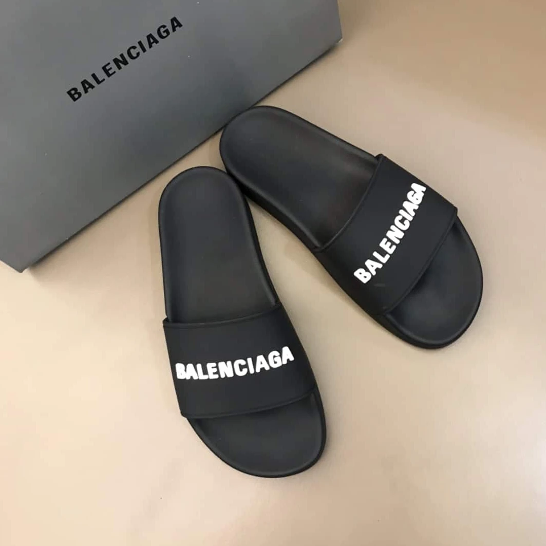 BALENCIAGA RUBBER LOGO POOL SLIDE SANDALS – BBS5 GoodFit 8089
